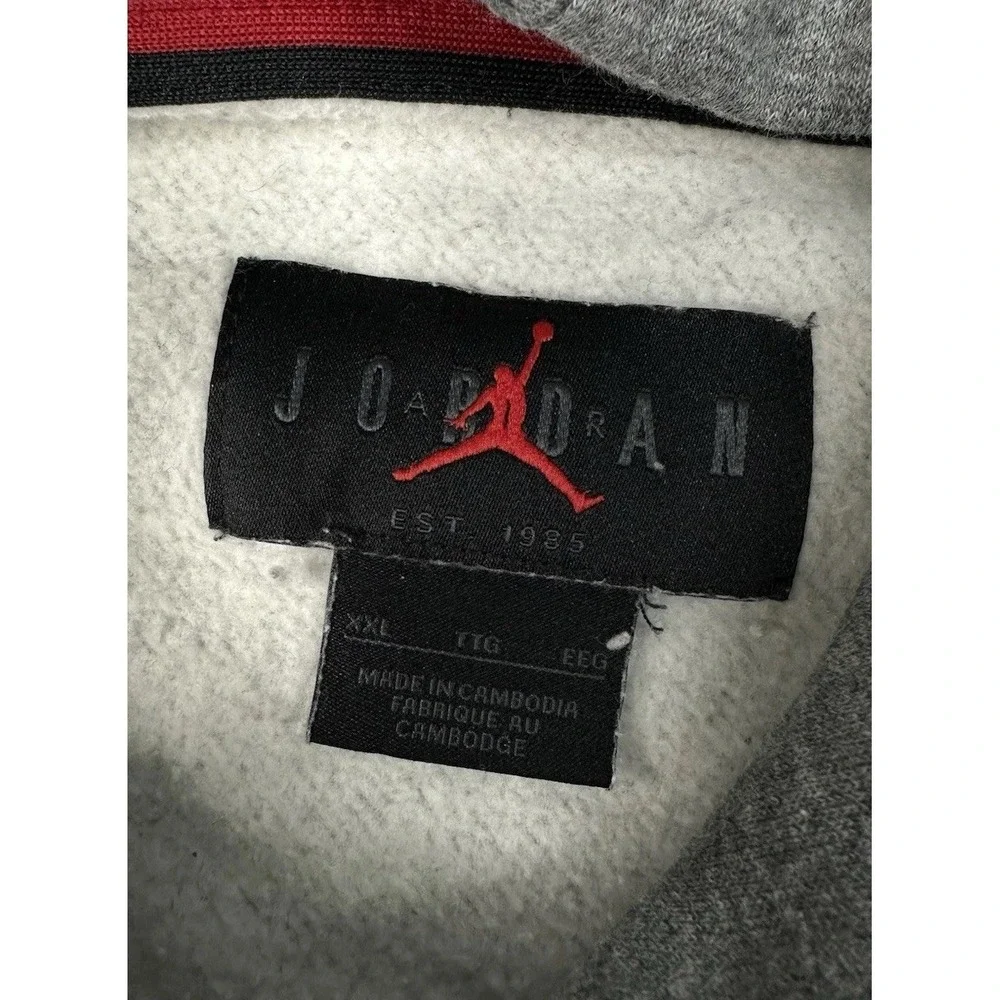 Nike‎ Jordan Jumpman Logo Fleece Hoodie Men's Size 2XL Grey/Black DA6801-091